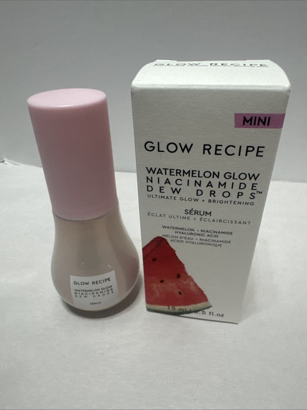 NIB GLOW RECIPE Watermelon Glow Niacinamide Dew Drops 0.5‎ fl oz/15ml MINI
